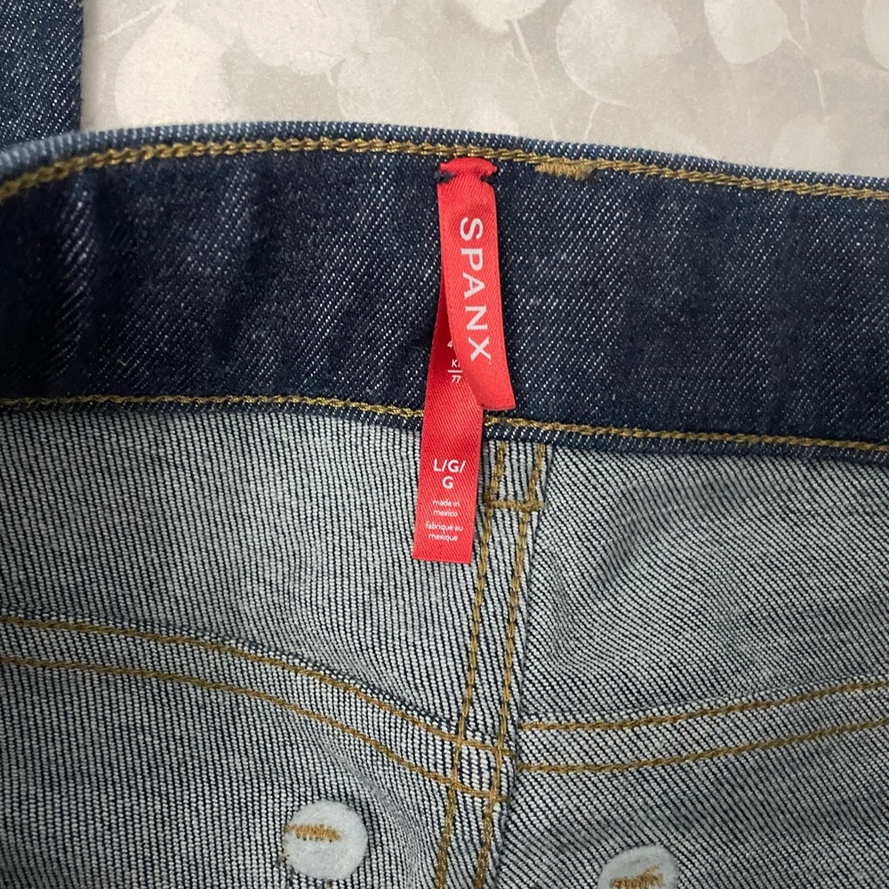 SPANX Women's Dark Blue Flare Jeans - Picture 6 of 7